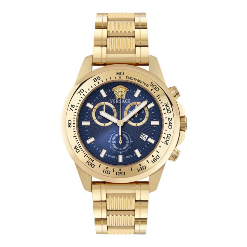 Versace Greca Action Chrono Bracelet Watch Gold Mens